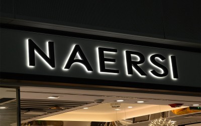 Luxury backlit storefront letters signs