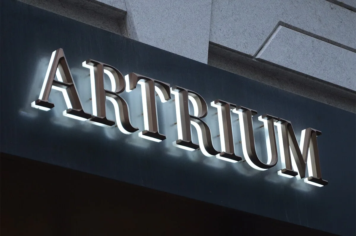 Custom three-dimensional backlit metal letters with durable metal shell for outdoor signage